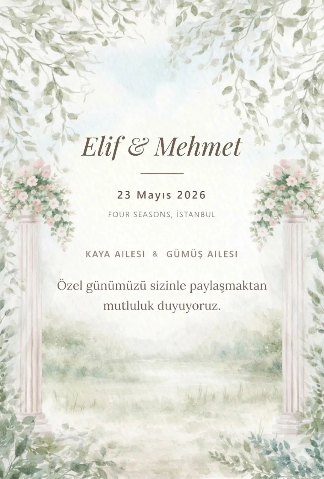 Rustic Charm davetiye şablonu